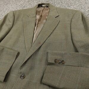 Brooks Brothers Blazer Mens 42 Brown Glen Plaid Silk Wool Sport Coat Suit Jacket